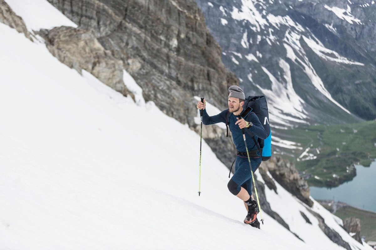 Paul Guschlbauer hikes during the Red Bull X-Alps at Turnpoint 7 at Titlis, Switzerland on June 21, 2019 // Harald Tauderer/Red Bull Content Pool // SI201906210471 // Usage for editorial use only // 