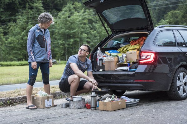 Family affair: Mother and brother of Nick Neynens (NZL1) during Red Bull X-Alps in Abtenau, Austria on June 16, 2019  