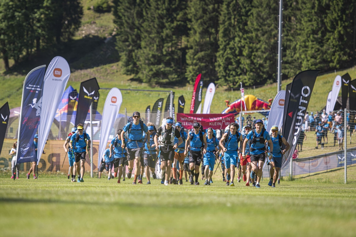 Athletes perform at the prologue of the Red Bull X-Alps in Wagrain-Kleinarl, Austria on June 17, 2021.