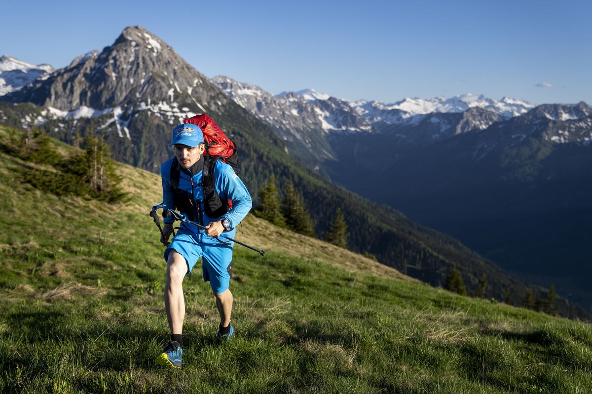 ITA3 performs during the Red Bull X-Alps pre-shooting in Kleinarl, Austria on June 14, 2021.