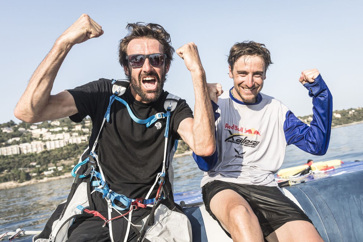 Maxime Pinots (FRA4) finishes the Red Bull X-Alps in Monaco, France on June 26, 2019