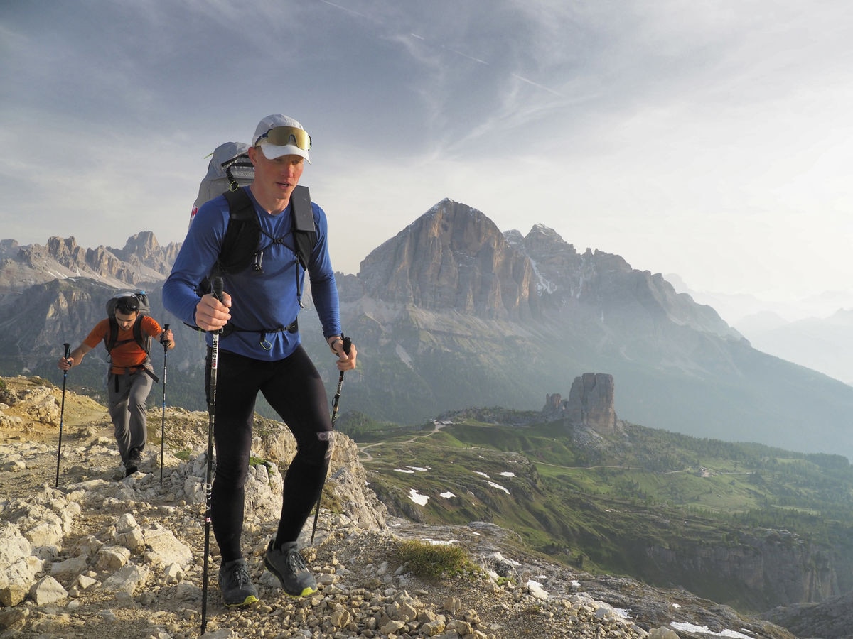 James Eliot (CAN) performs during the Red Bull X-Alps on Monte Nuvolau (2574 m) in Cortina d'Ampezzo, Italy on June 20th, 2023