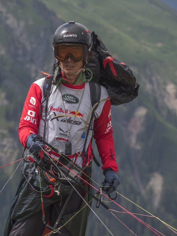 Kaoru Ogisawa (JPN1) performs during the Red Bull X-Alps 2021 on Grubigstein in Lermoos, Austria on June 22, 2021