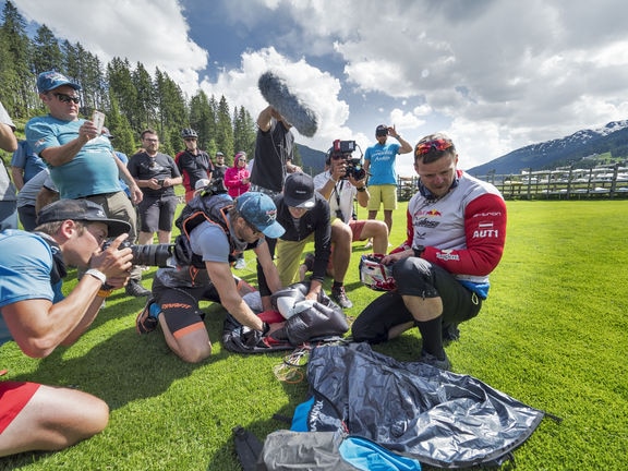 Paul Guschlbauer (AUT1) seen during the Red Bull X-Alps in Davos, Switzerland on June 19, 2019
