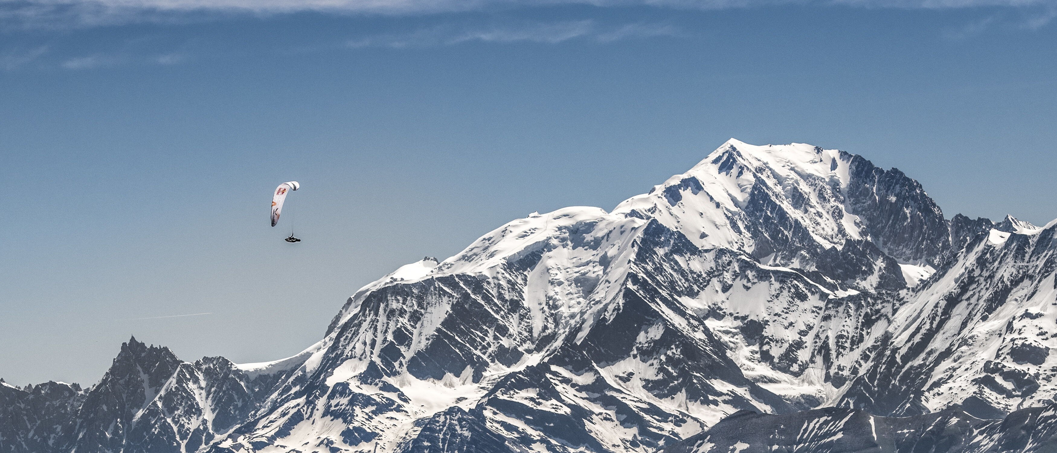 Paul Guschlbauer (AUT1) races during the Red Bull X-Alps next to Mont Blanc, France on June 23, 2019.
