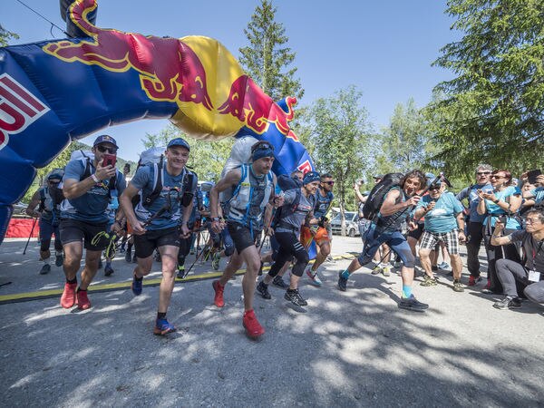 RBC Redbull X-Alps competitors during the Red Bull X-Alps prologue in Wagrain, Austria on June 13, 2019
