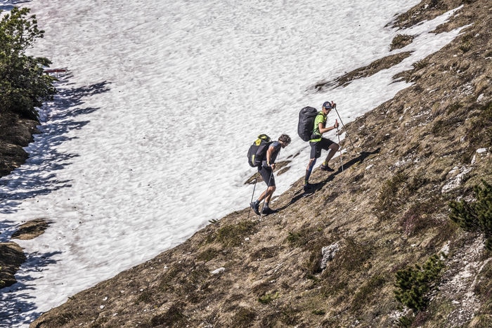 Aaron Durogati (ITA1) hikes during the Red Bull X-Alps above Tarrenz, Austria on June 19, 2019.