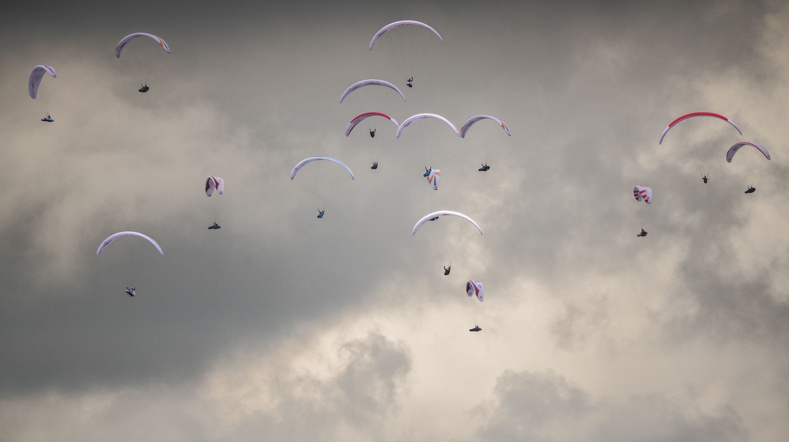 Competitors race during the Red Bull X-Alps at the Gaisberg in Salzburg, Austria on June 16, 2019.