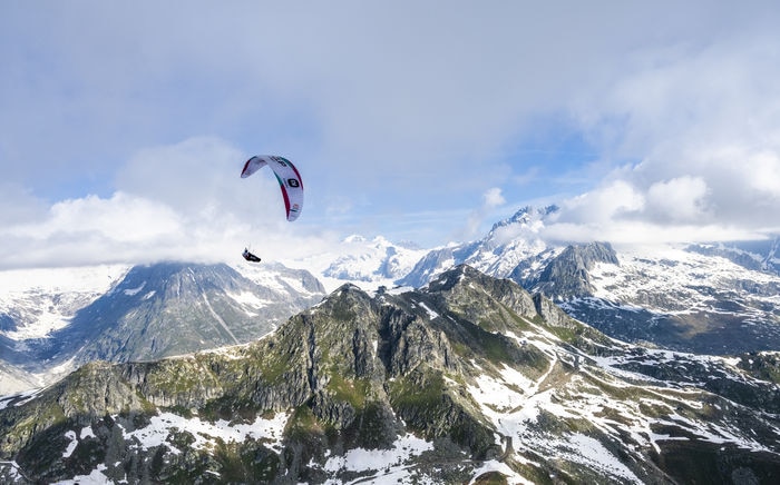 GER1 flying during X-Alps in Fiesch, Switzerland on June 27, 2021
