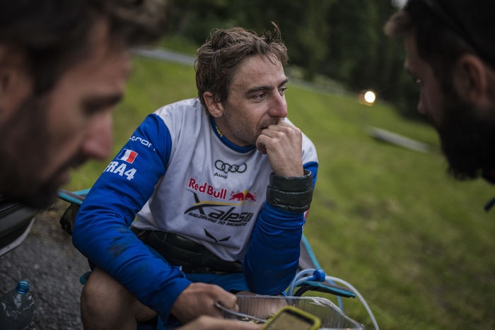 Maxime Pinot (FRA4) rests during the Red Bull X-Alps in Lauterbrunnen, Switzerland  on June 20, 2019.