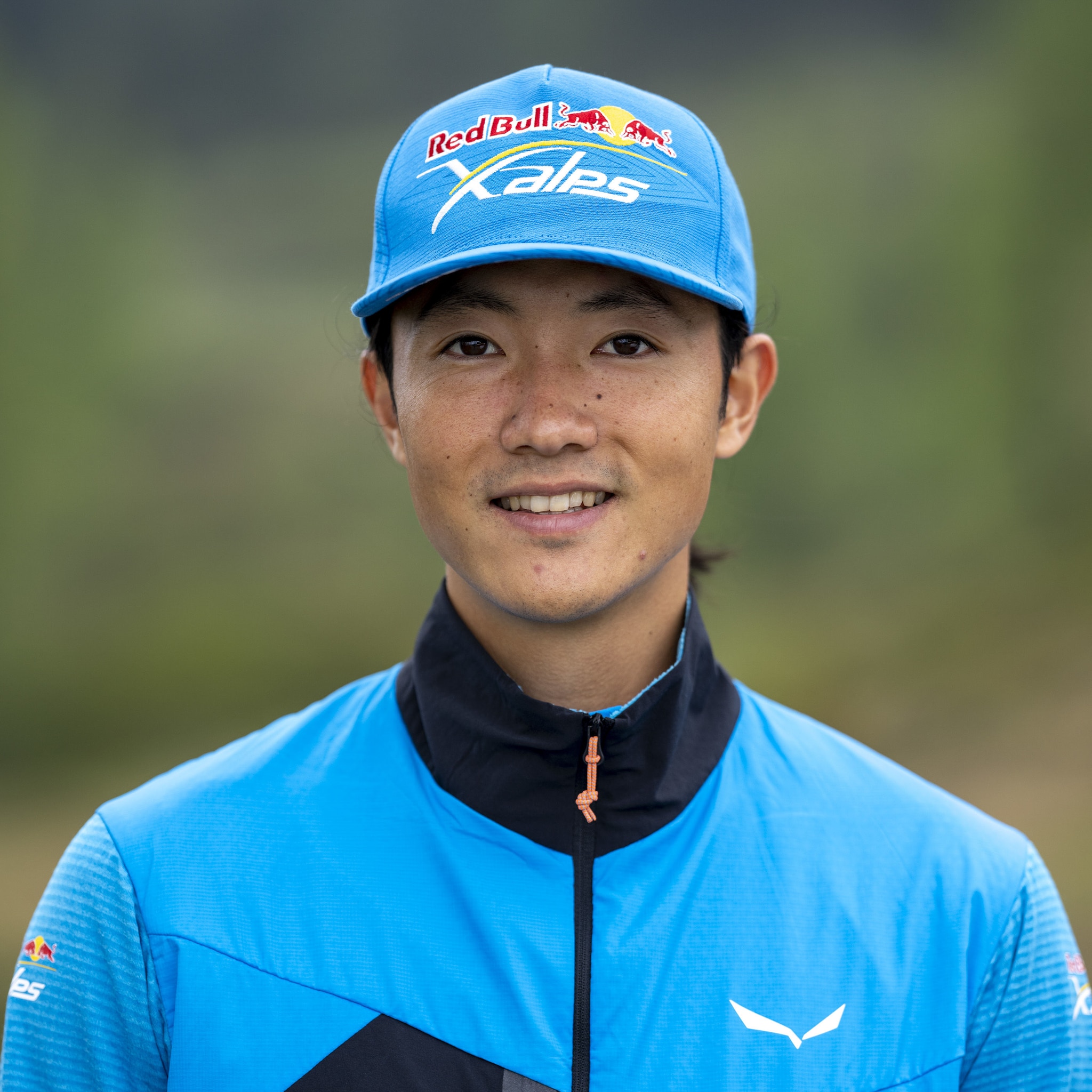 JPN2 poses for a portrait during the Red Bull X-Alps pre-shooting in Kleinarl, Austria on June 13, 2021.