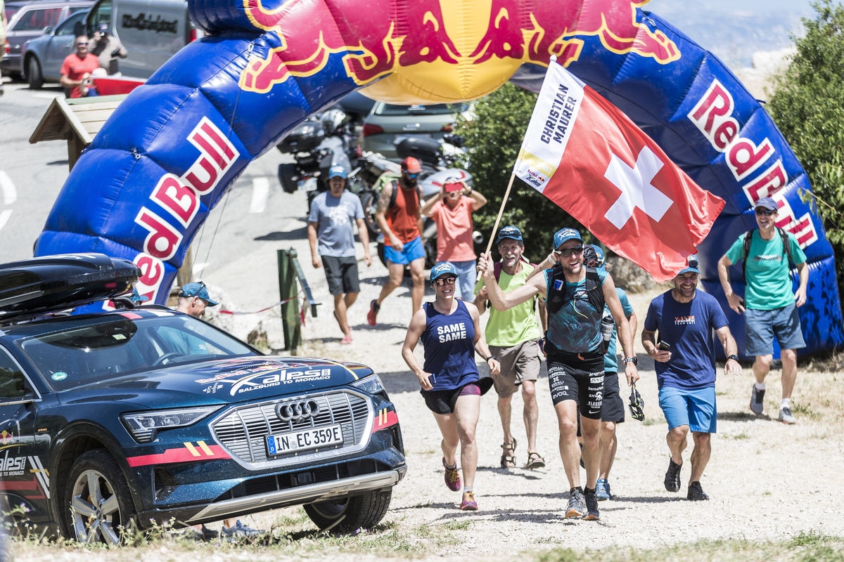 Christian Maurer (SUI1) finishes the Red Bull X-Alps 2019 in Peille, France on June 25, 2019