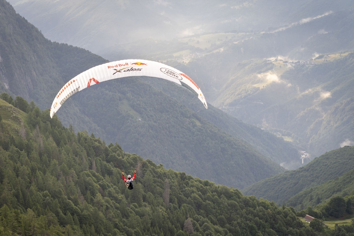 AUT1 performs during the Red Bull X-Alps in Santa Maria Maggiore, Italy on June 29, 2021.