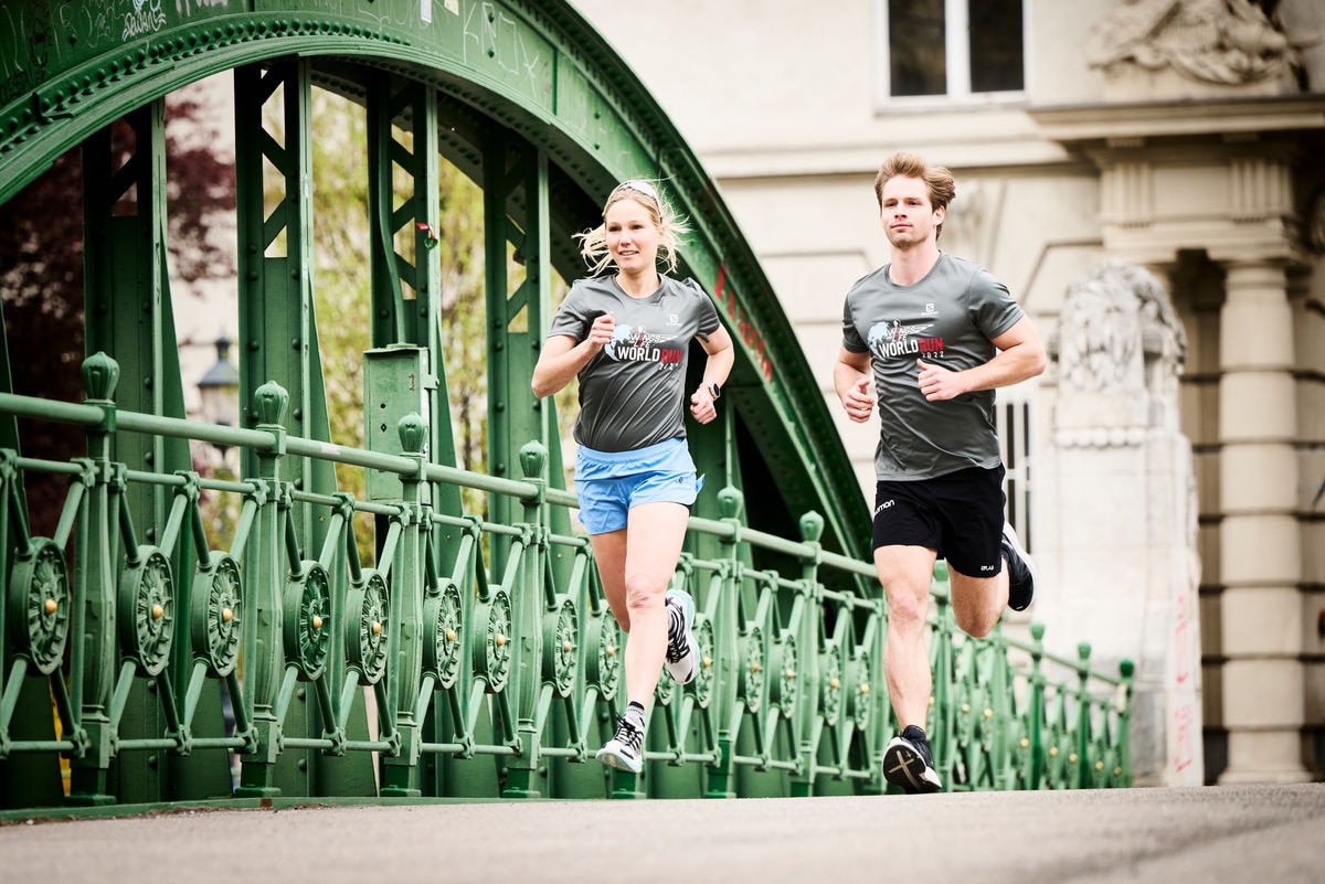 Participants perform during a Wings For Life World Run Pre-Event in Vienna, Austria on April 8, 2021 // Philipp Carl Riedl for Wings for Life World Run // SI202204110390 // Usage for editorial use only // 