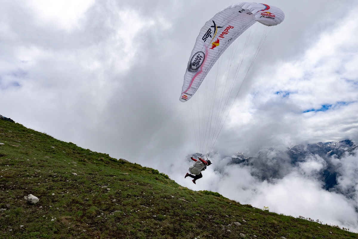 FRA1 performs during the Red Bull X-Alps in Fiesch, Switzerland on June 25, 2021.