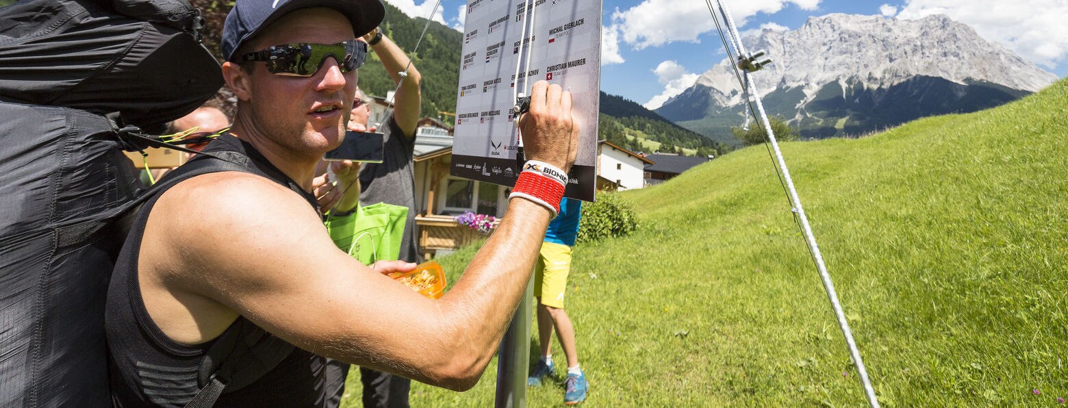 Christian Maurer (SUI1) performs during the Red Bull X-Alps in Lermoos, Austria on July 5th, 2017