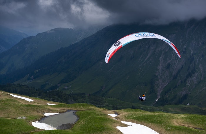 GBR flying during X-Alps in Warth, Austria on June 24, 2021