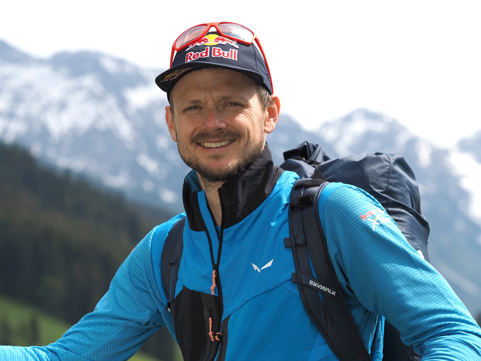Paul Guschlbauer (AUT1) poses for portrait during Red Bull X-Alps 2021 preparations in Wagrain, Austria on August 12, 2021