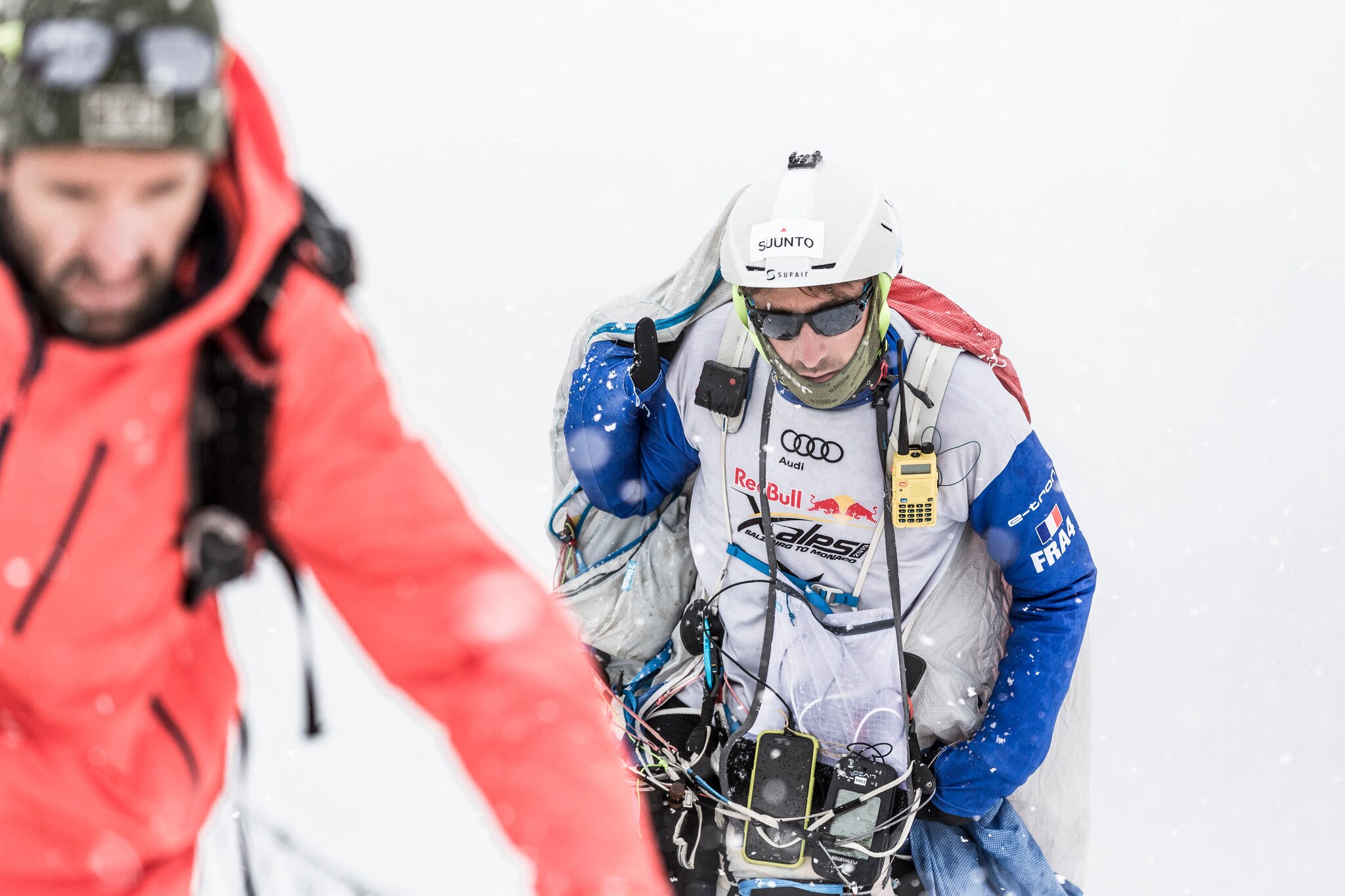 Maxime Pinot (FRA4) hikes during the Red Bull X-Alps at Turnpoint 7, Titlis, Switzerland on June 20, 2019