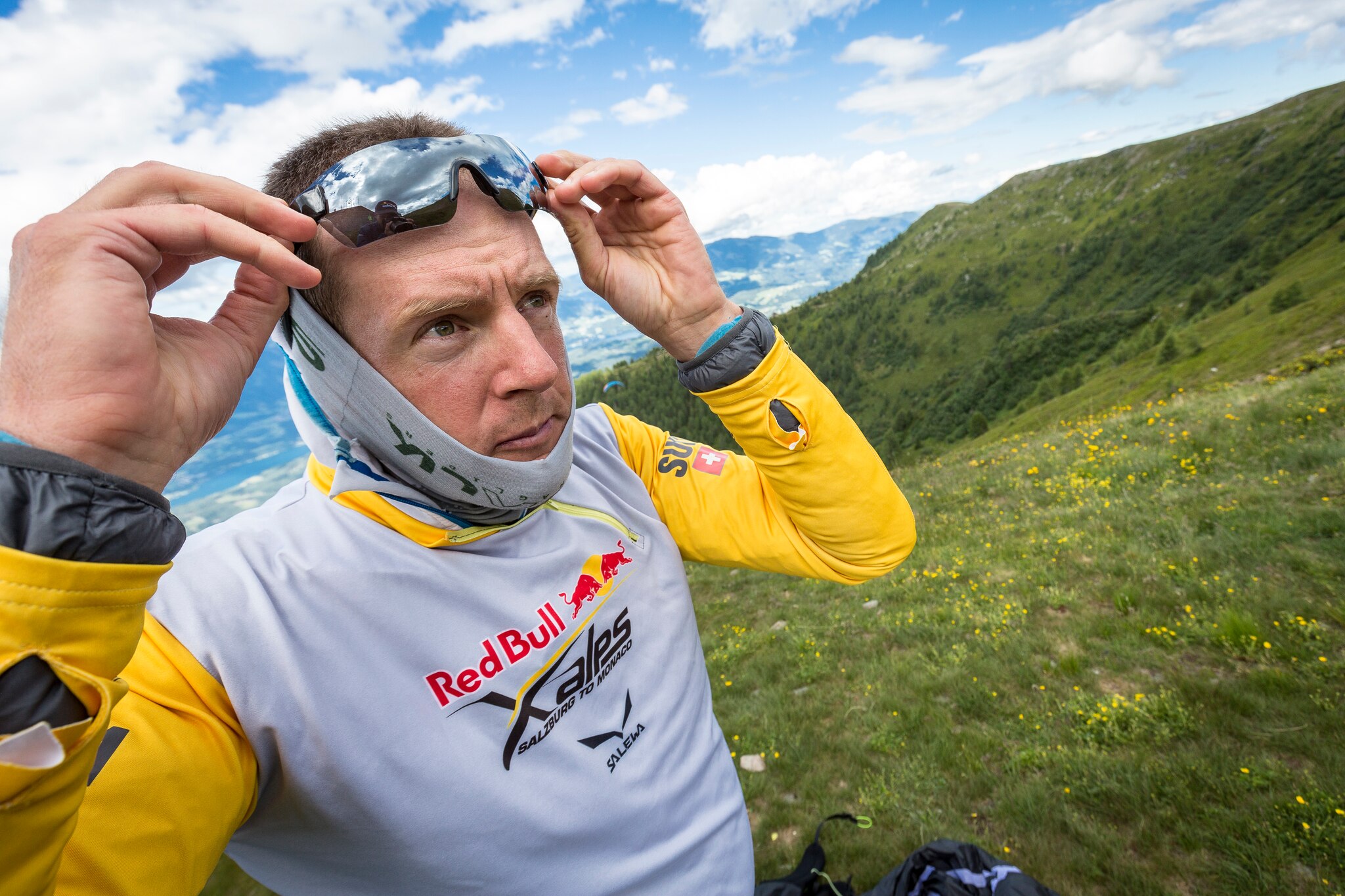 Christian Maurer (SUI1) performs during the Red Bull X-Alps on Goldeck, Austria on July 3rd, 2017