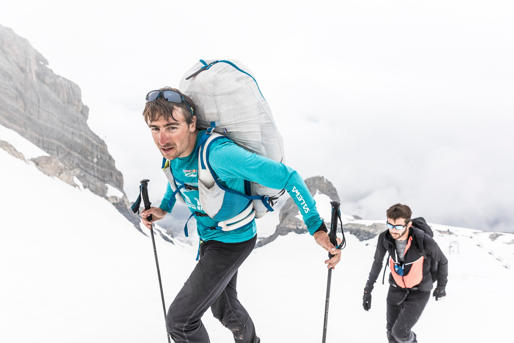 Maxime Pinot (FRA4) hikes during the Red Bull X-Alps at Turnpoint 7, Titlis, Switzerland on June 20, 2019