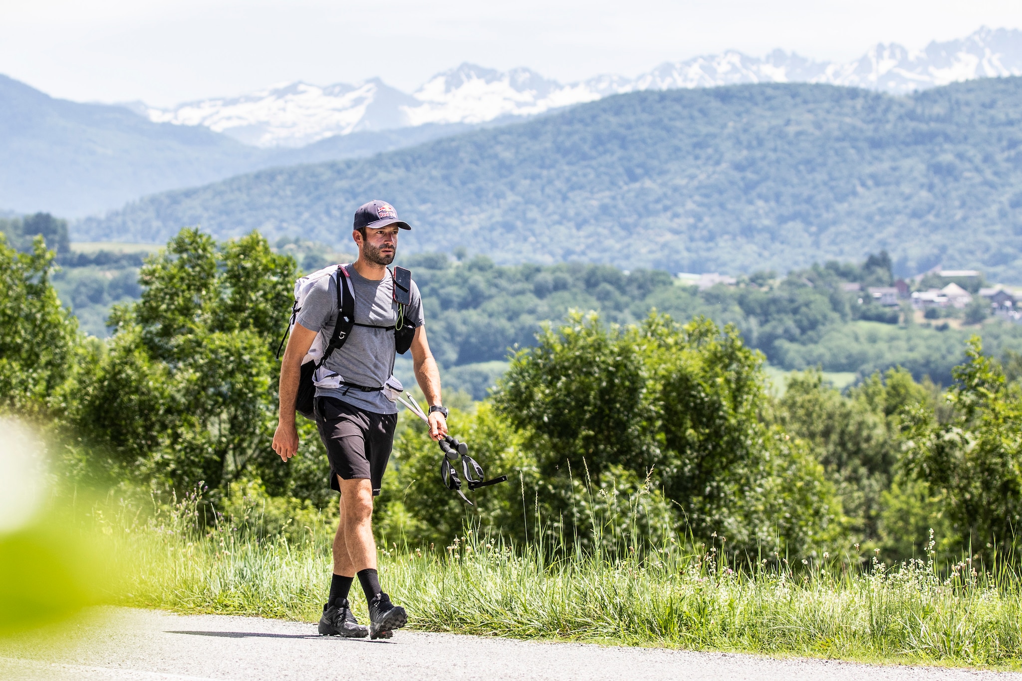 Tom De Dorlodot (BEL) hikes during the Red Bull X-Alps in St. Hilaire , France on June 24, 2019. © Honza Zak / zooom