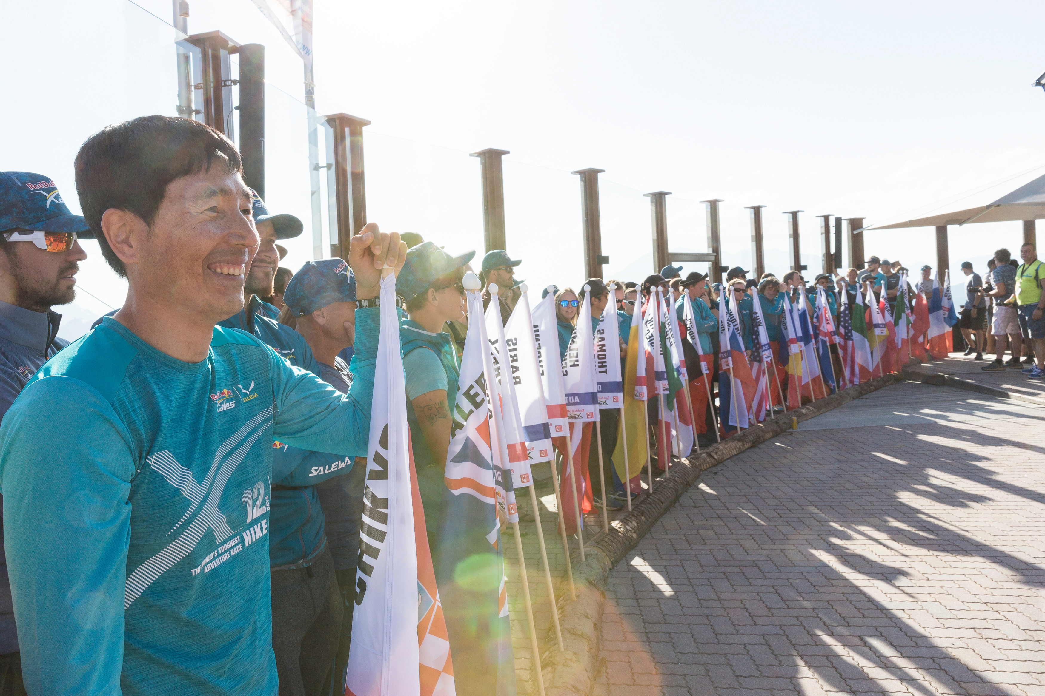 Participants seen during the wellcomedinner during the the Red Bull X-Alps preparation in Wagrain, Austria on June 14, 2019