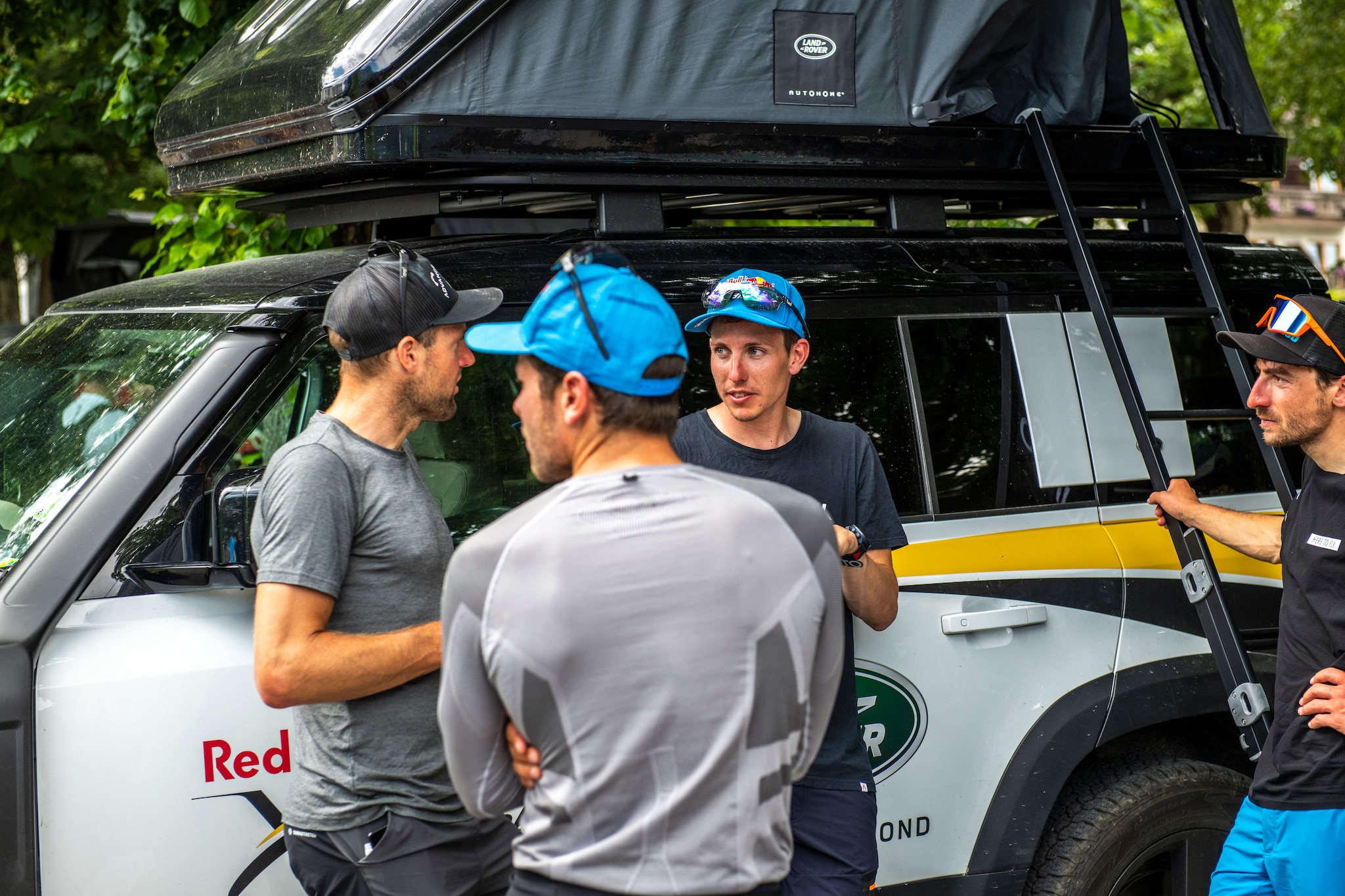 RBC celebrate in the Red Bull X-Alps finish in Zell am See, Austria on June 29, 2021.