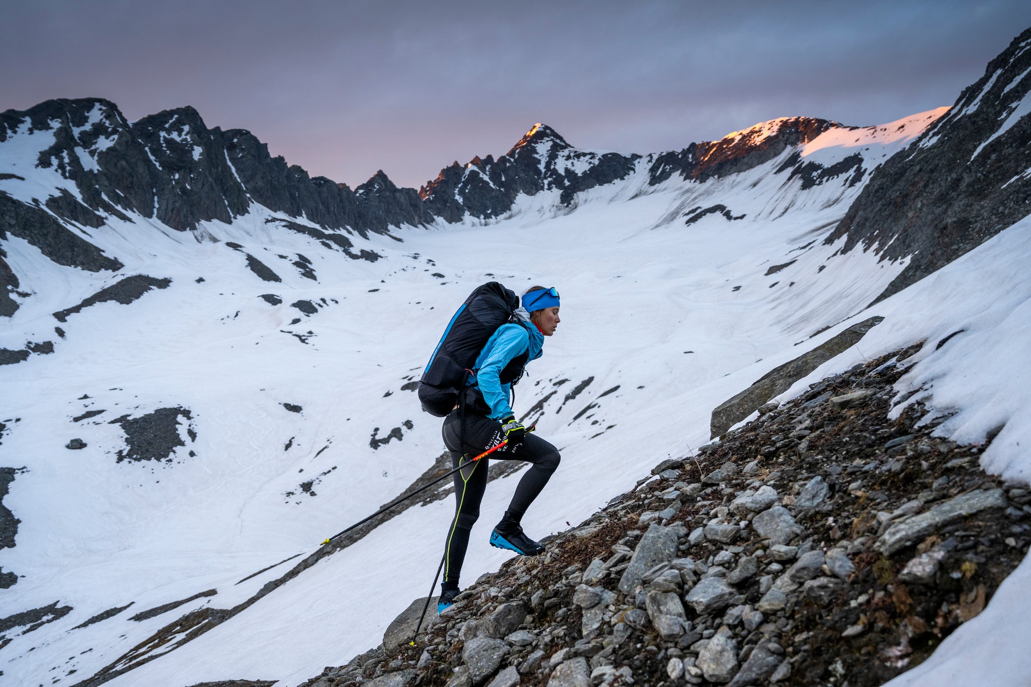 SUI4 hiking during X-Alps on Furkapass, Switzerland on June 27, 2021