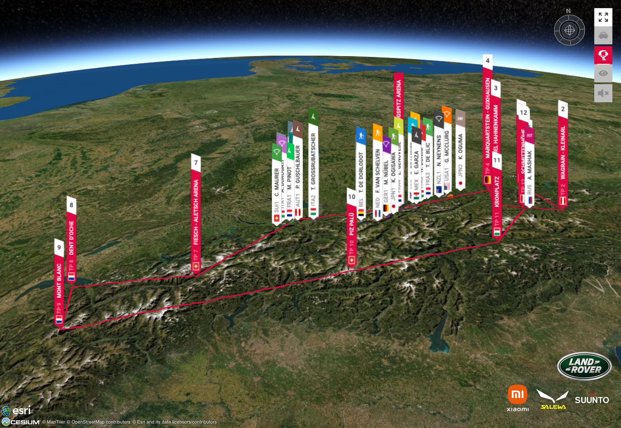 Red Bull X Alps 2021 route turnpoints day 4