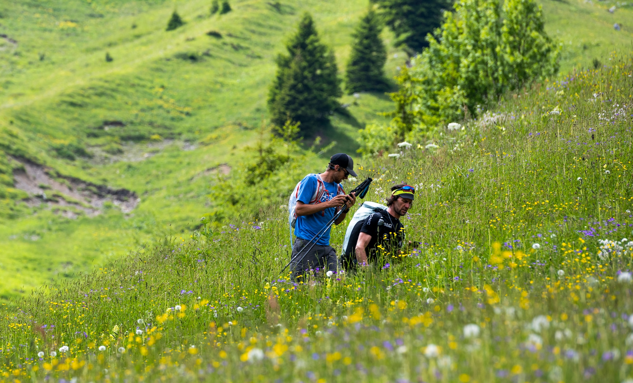 GBR hiking during X-Alps in Warth, Austria on June 24, 2021