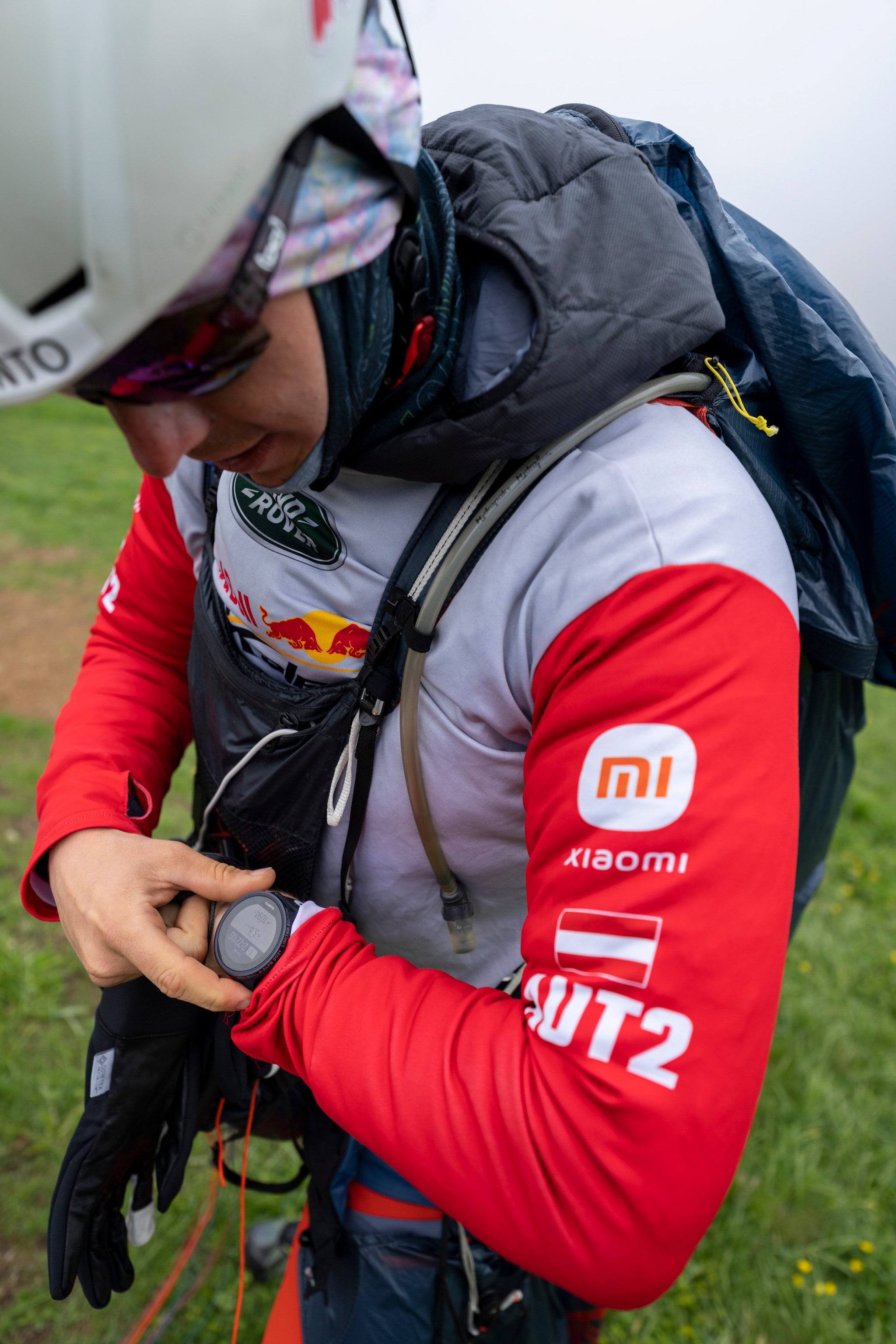 Simon Oberrauner (AUT2) getting ready to take off  in Fiesch, Switzerland on June 25, 2021.