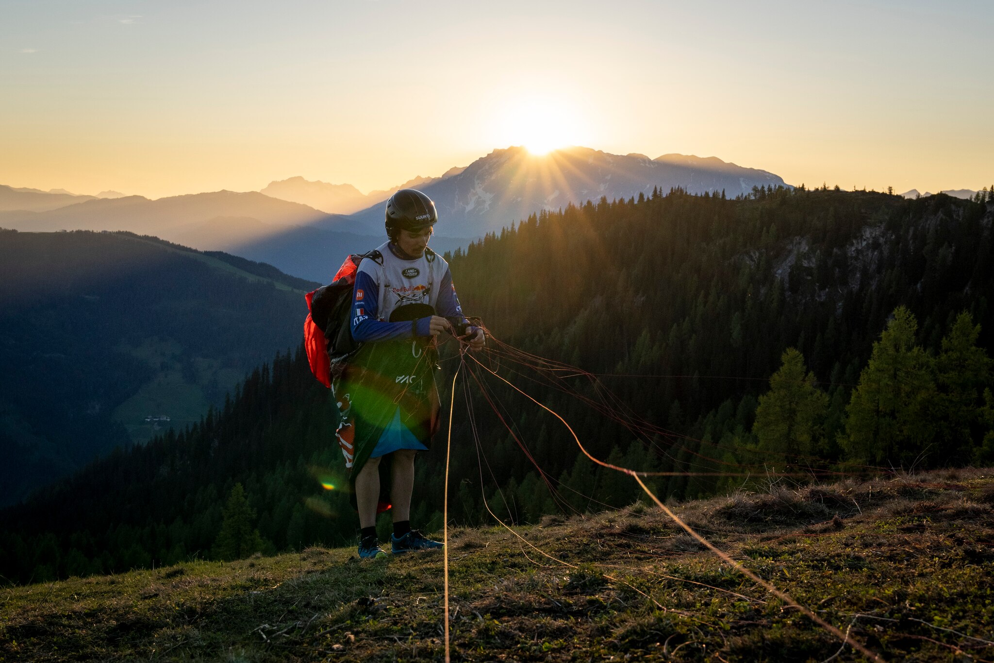 ITA3 performs during the Red Bull X-Alps pre-shooting in Kleinarl, Austria on June 14, 2021.