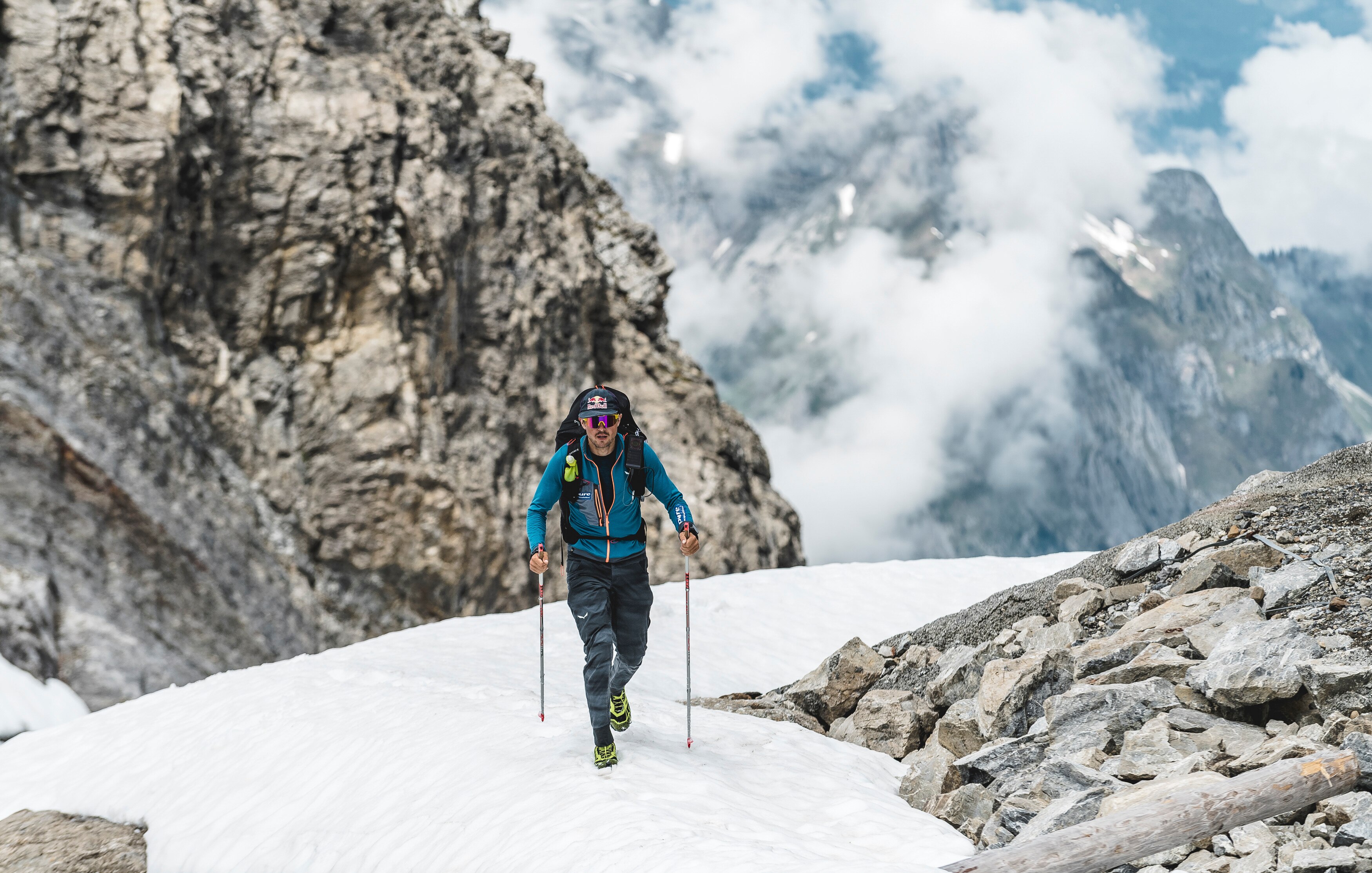 Aaron Durogati (ITA1) poses for a portrait at Titlis, Switzerland at the Red Bull X-Alps at June 21, 2019.