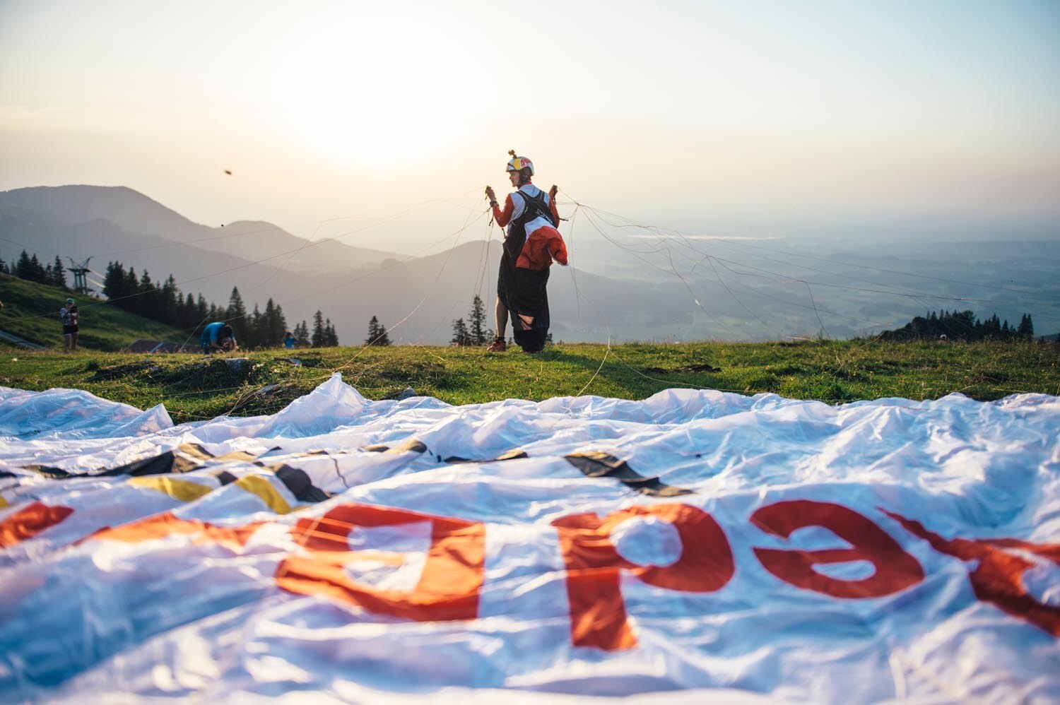 Paul Guschlbauer (AUT1) performs during the Red Bull X-Alps at Aschau-Chiemsee (turn point 3), Germany on 5th July 2015