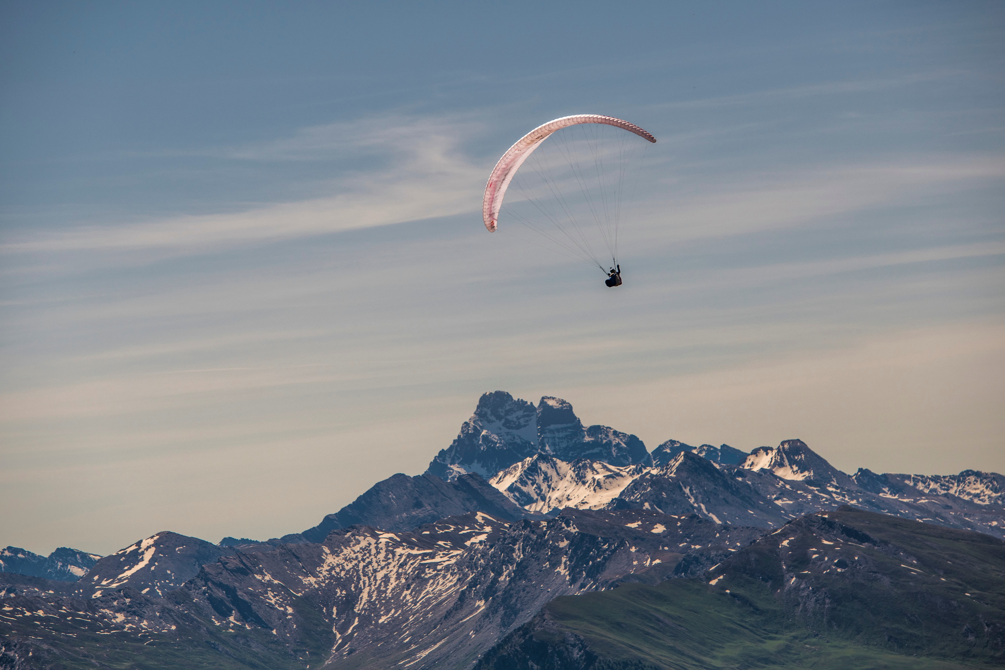 Maxime Pinot (FRA2) races during the Red Bull X-Alps above Brunissard, France on June 24, 2019.