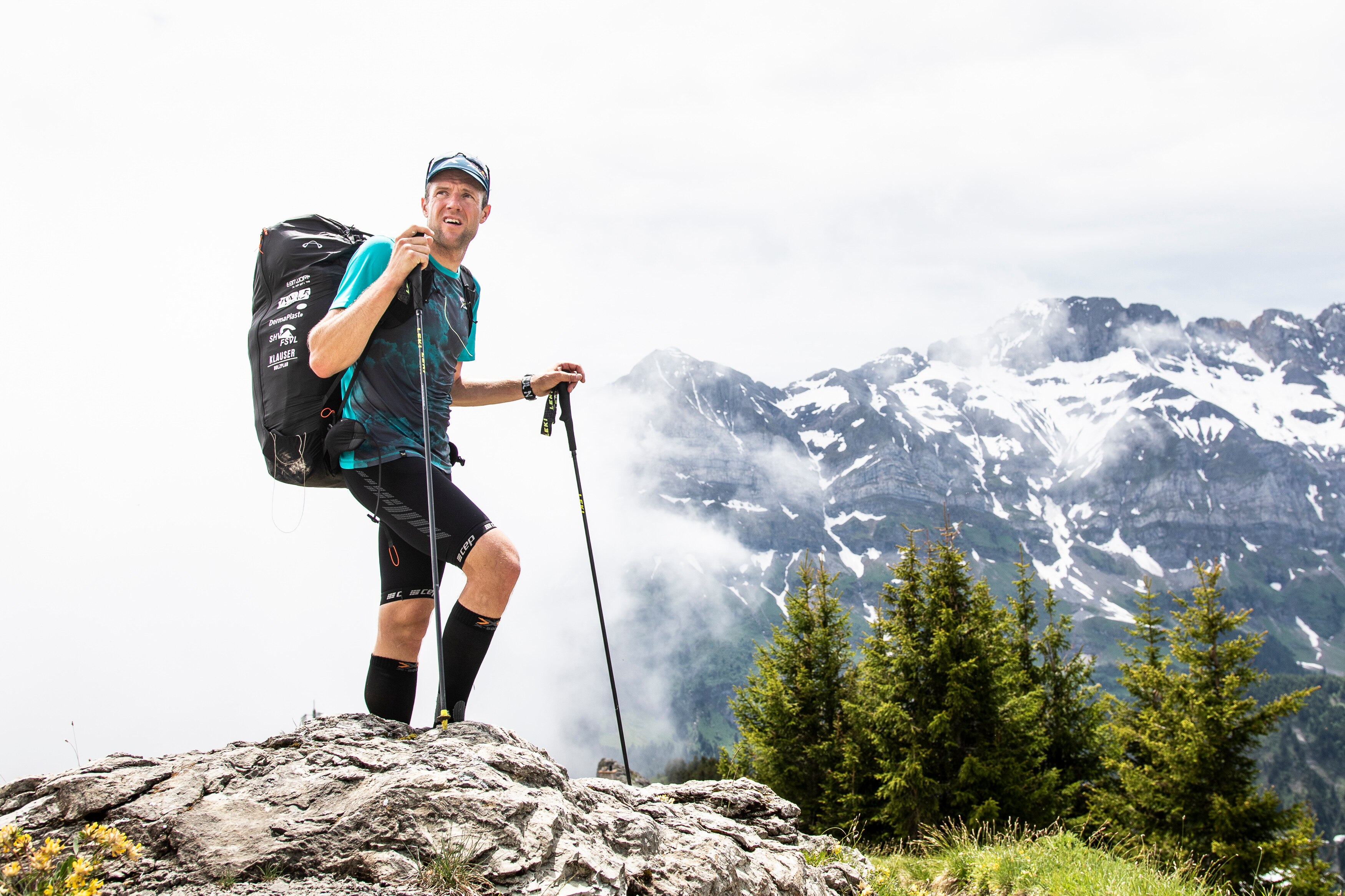 Christian Maurer (SUI1) seen during the Red Bull X-Alps in Champery in Switzerland on June 21, 2019