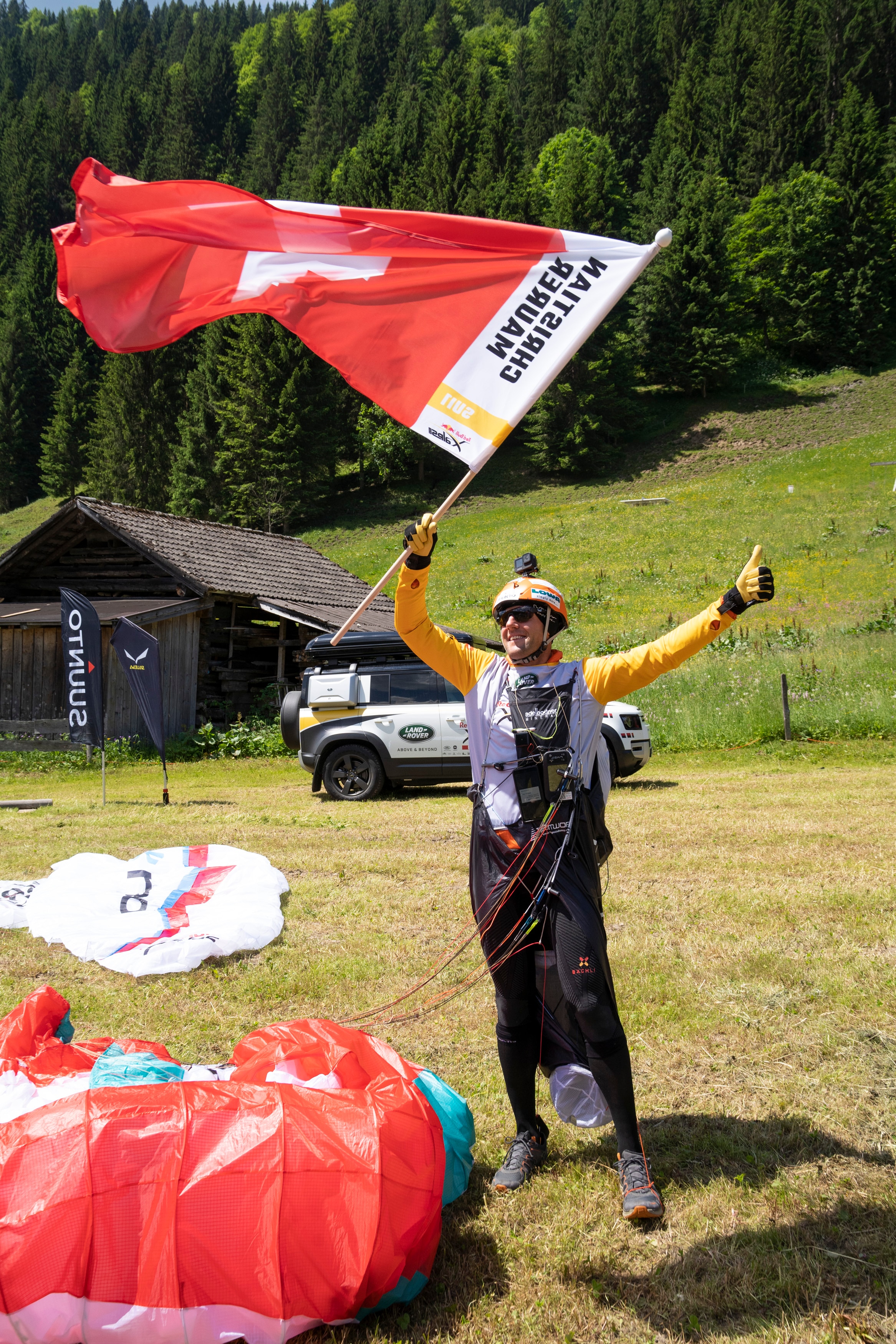 SUI1 performs during the Red Bull X-Alps Prologue in Kleinarl, Austria on June 17, 2021.