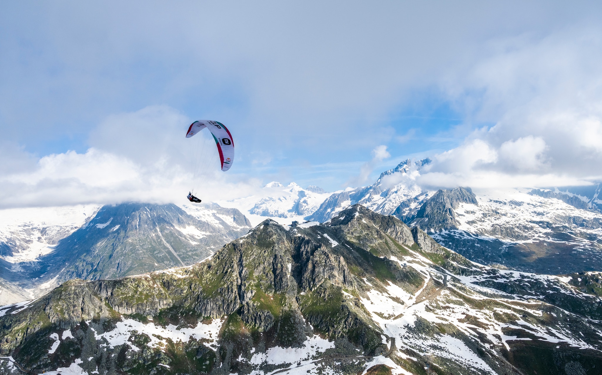 GER1 flying during X-Alps in Fiesch, Switzerland on June 27, 2021