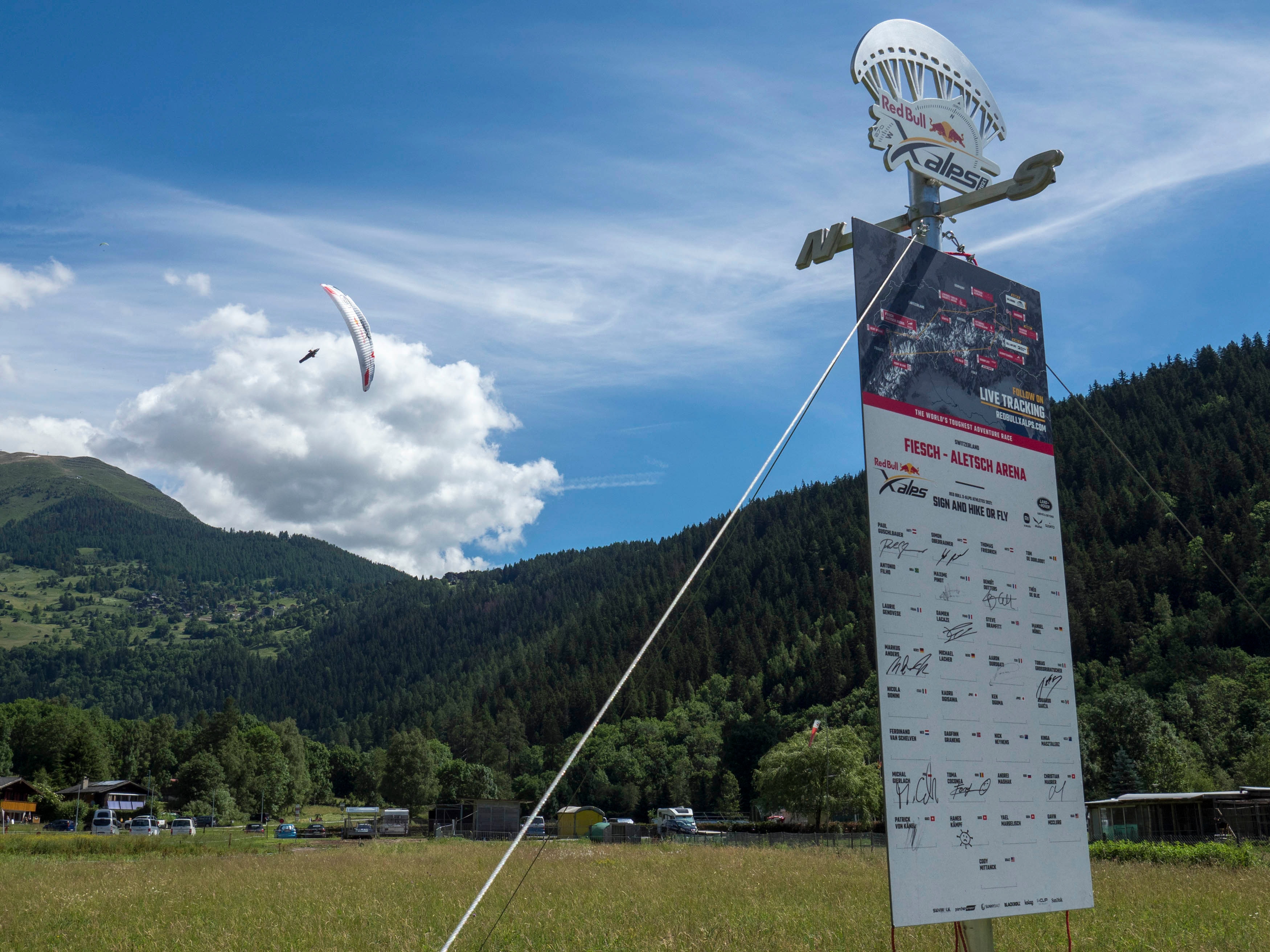 Ferdinand van Schelven (NDL) performs during the Red Bull X-Alps 2021 in Fiesch, Switzerland on June 26, 2021