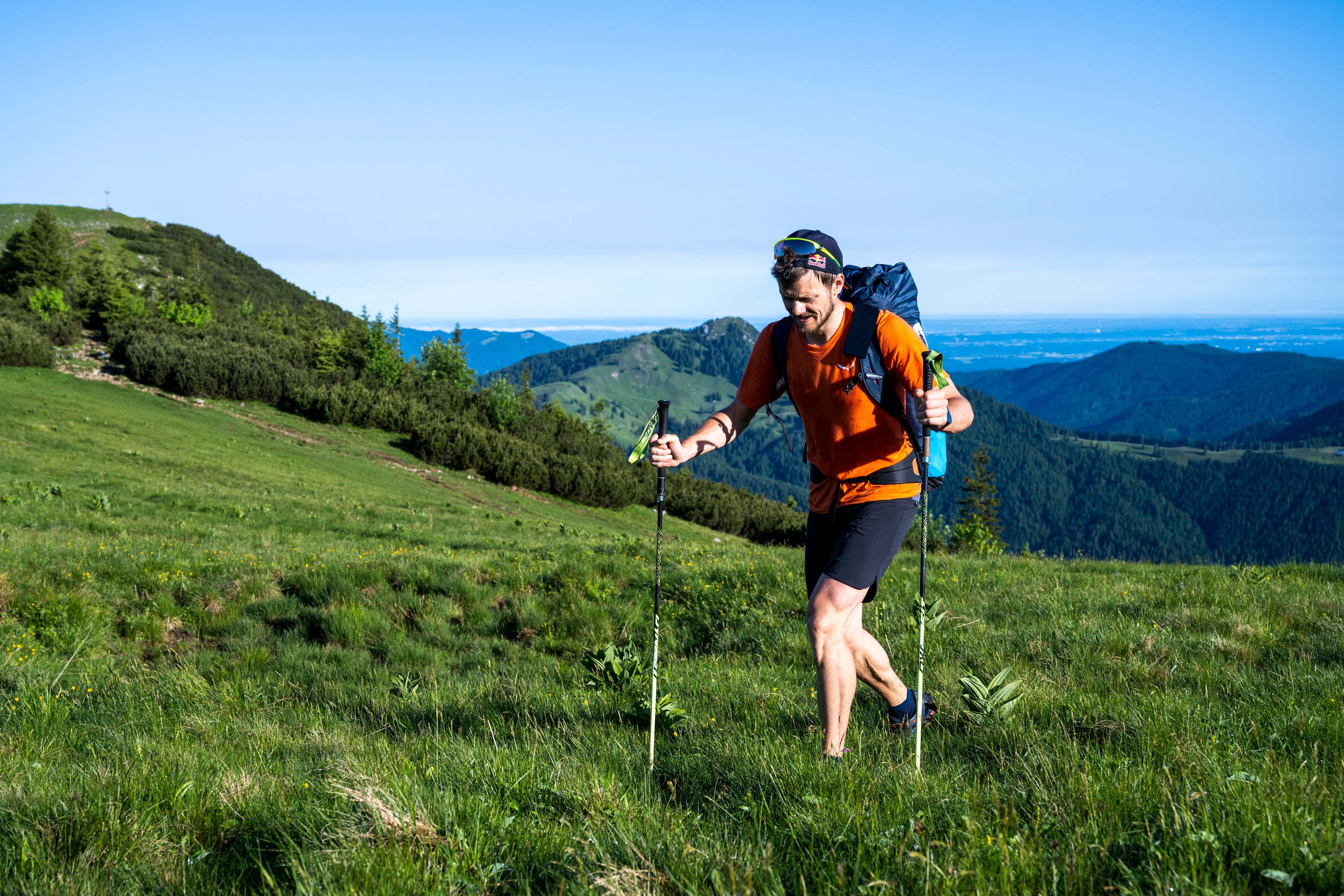 AUT1 hiking during Red Bull X-Alps on Hirschberg, Germany on June 22, 2021