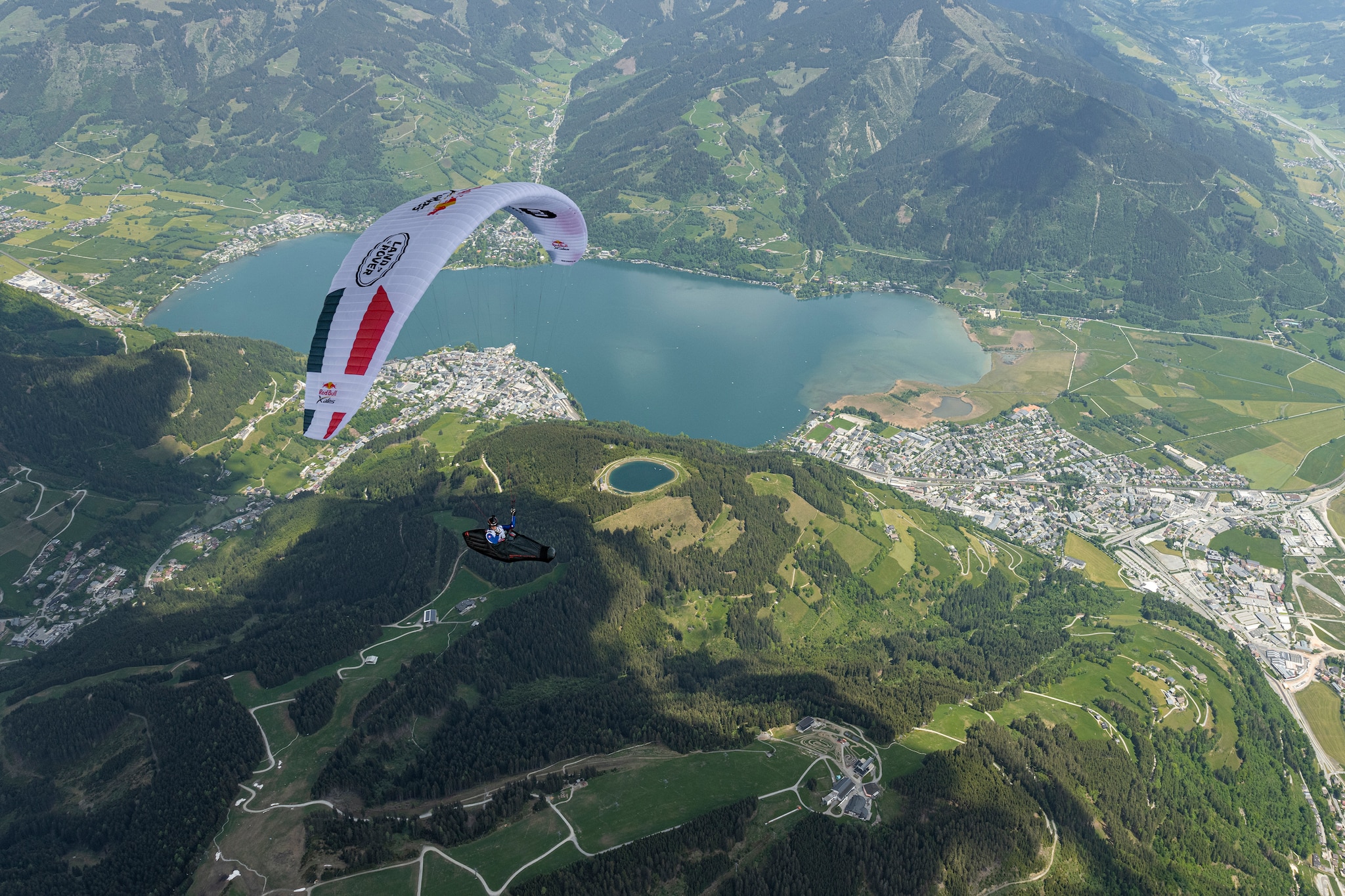 Participant flies during the Red Bull X-Alps preparations in Zell am See, Austria on June 03, 2021