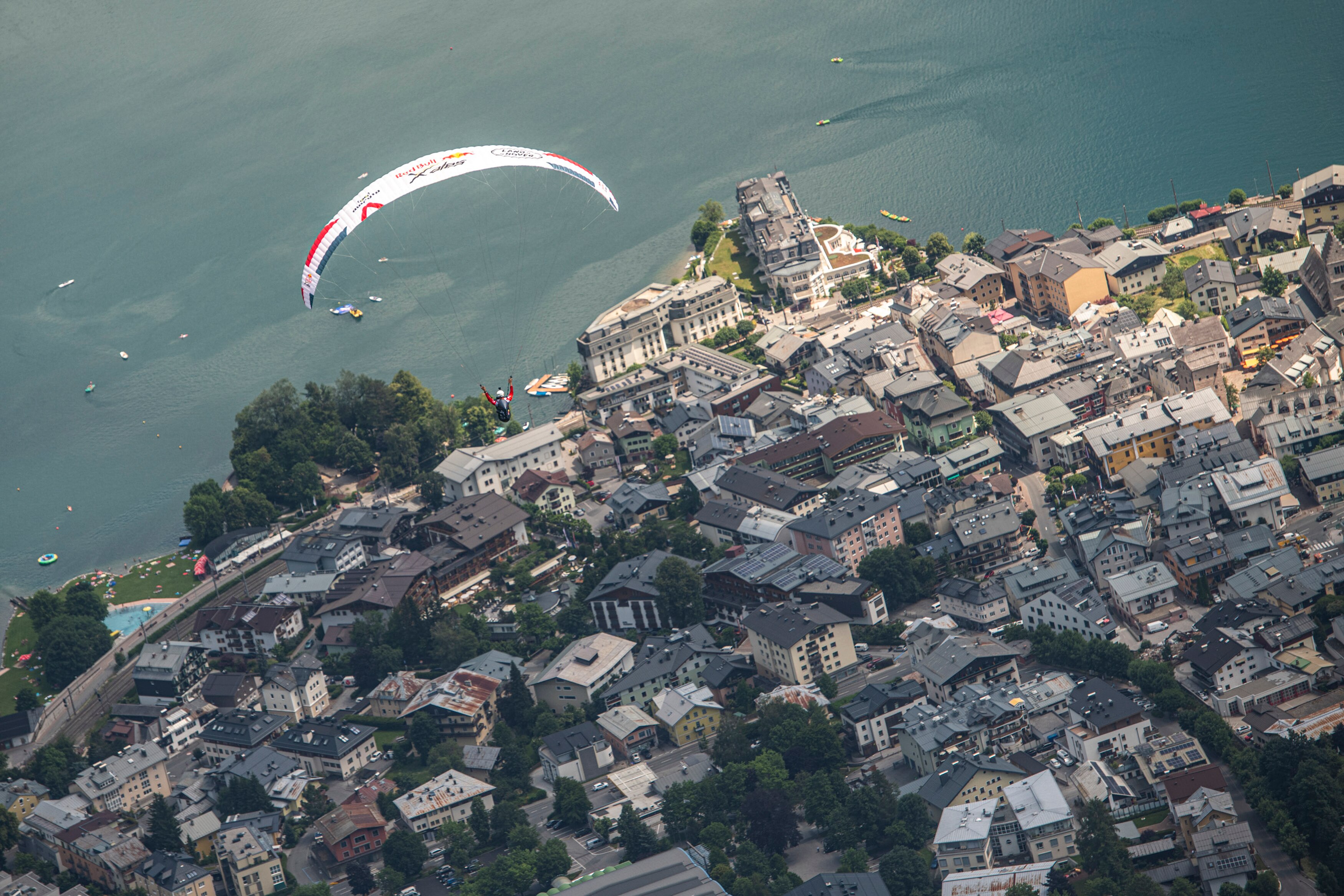 Simon Oberrauner (AUT2) performing during the Red Bull X-Alps at Zell am See / Austria on 29-June-2021. In this endurance adventure race athletes from 18 nations have to fly with paragliders or hike from Salzburg along the alps towards France, around the Mont Blanc back to Zell am See.