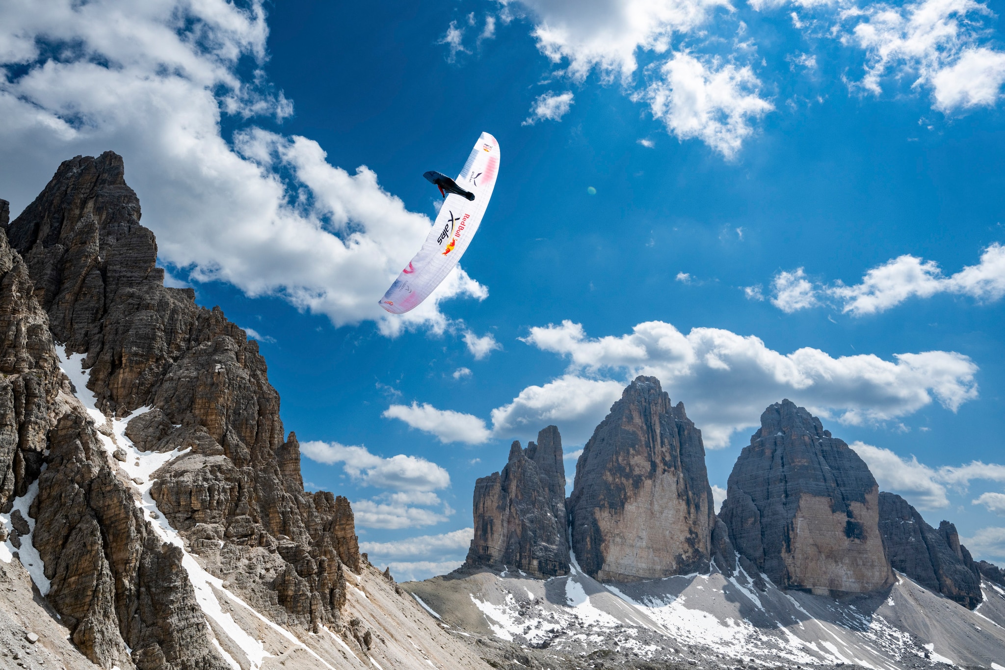 Simon Oberrauner flys during Red Bull X-Alps in Italy on June 17, 2023.