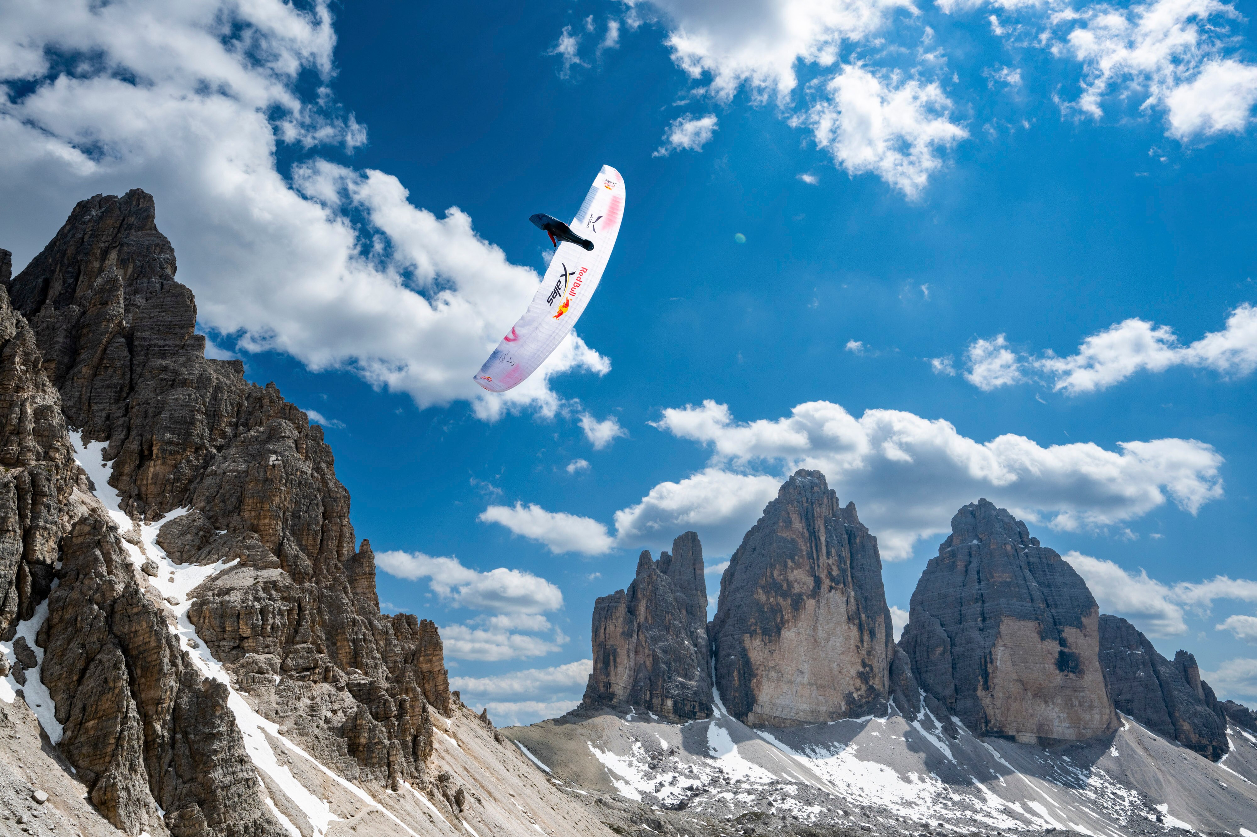 Simon Oberrauner flys during Red Bull X-Alps in Italy on June 17, 2023.