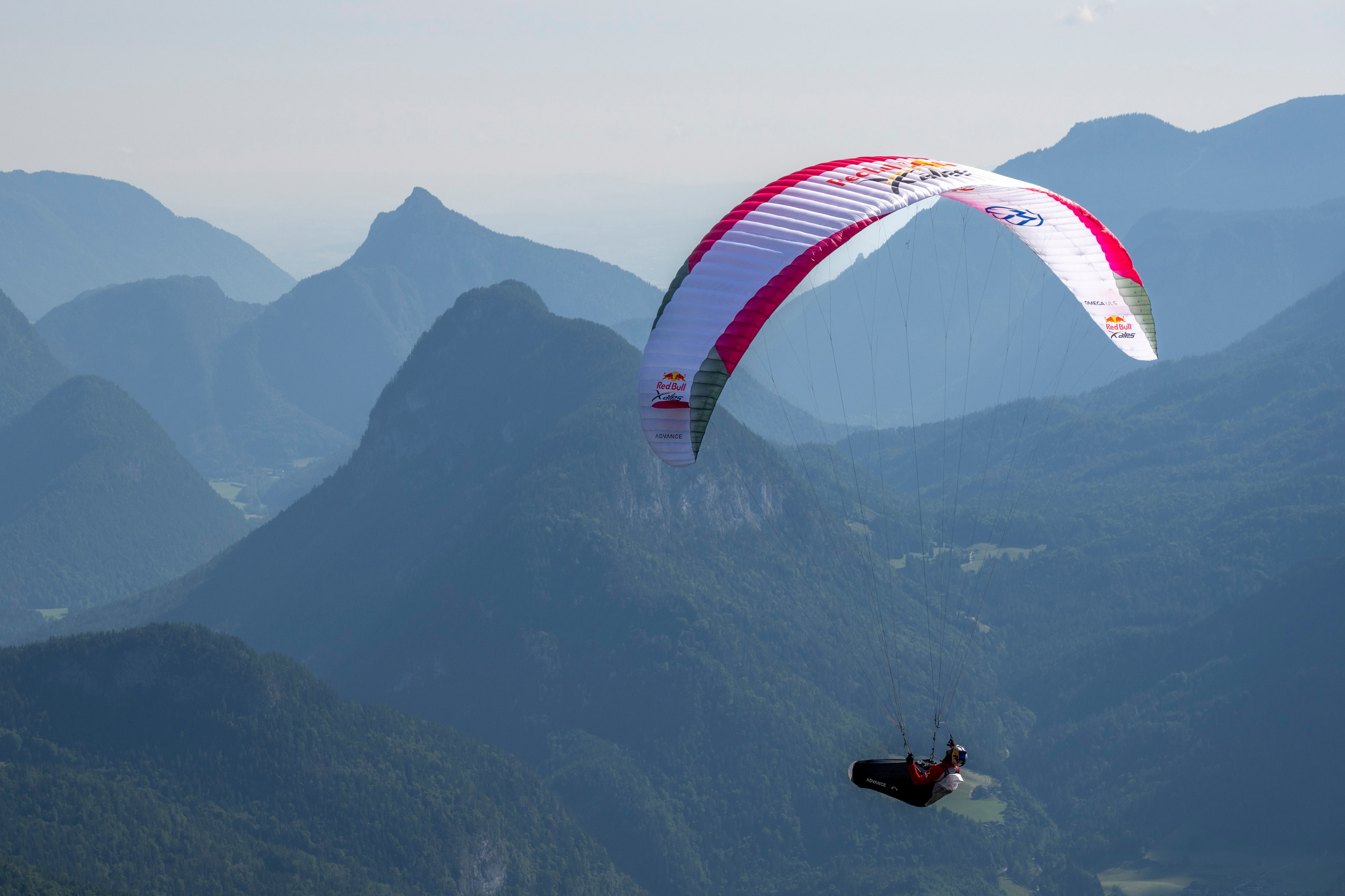 Thomas De Dorlodot flys during Red Bull X-Alps in Austria on June 12, 2023.